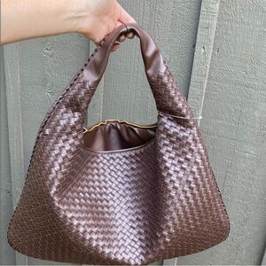 Tiffany and Fred Brown
Woven Leather Hobo Handbag